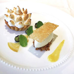 ミクニ マンスール - 和歌山県産 檸檬のタルト　コンフィチュール  蜂蜜のピュレ　ヨーグルトとミントのソルベ  柑橘のクリスティアン