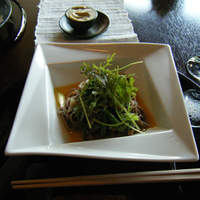 藤右ェ門 栄 - 前菜　水菜とそば粉のパスタ