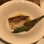 一碗水 - 鶏茸豆腐烤鱼(天然アオハタと鶏すり身豆腐、きぬがさ茸と)