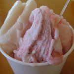モモ、いちごミルク、グレープフルーツシャーベット