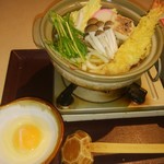 Mansaku - 海老天入り鍋焼きうどん