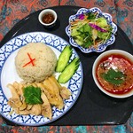 Limited quantity Khao Man Gai (comes with green salad, tom yum soup, and dessert)