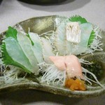 Sashimi Washoku Asahiya - 王鰈（刺身・炙り・肝）