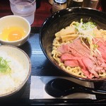 神戸製麺 - ローストビーフ油そば特盛＋追い飯