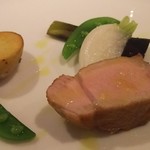 ロカンダアブラッチ - 富士桜ポークのロース肉のロースト　マスタードソース添え