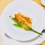 一碗水 - 鶏すり身豆腐とハタとアミカサダケのポワレ