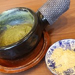 抹茶そばがきと黄粉