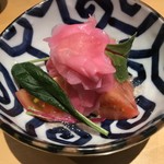 Miyazaki Sakaba Ebisu - トマト甘酢生姜のせ