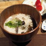 柳家 - 山芋ご飯に鍋のお出汁をかけて