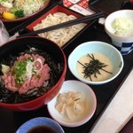 夢庵 - ねぎとろ丼と小とろろうどんセット