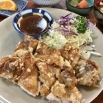 飲み食い処のだや - 山賊風鶏の唐揚げ定食(¥1,000)