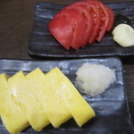 Gokurakuyu - 関西風だし巻き、冷しトマト