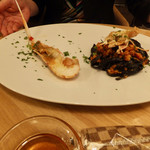 トラットリア フラテッリ ガッルーラ - イカスミを練りこんだシャラテッリ　手長海老