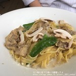 GARB weeks - 週替わりパスタランチ：鶏ももとスナップエンドウ・マッシュルームのクリームソース タリアテッレ