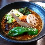 一文字カリー店 - ナスキーマスープカレーのアップ