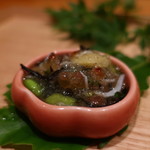 日本料理 幸庵 - ひじき、枝豆、黄色隠元、しらす、いくらの加減酢和え