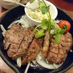 銀座ライオン - 牛タンステーキ 税込1382円