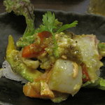 えいじ庵 - 炙り魚介とアボガドのマリネ\780