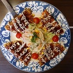 お好み焼なにわ - サラダ付お好み焼