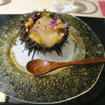 日本料理 みや  - 30年5月　北海道ムラサキ雲丹、蕪ピュレ