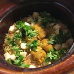 和食 こんどう - 小柱と雲丹の土鍋ご飯　