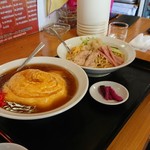 興福順 - 奥様オーダーの中華冷麺と天津飯のセット780円です！