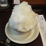 風香 - 私が頼んだ「けずり氷」６５０円、蜜は黒蜜、和三盆蜜、抹茶蜜、柚子蜜から選べます、私は柚子蜜を選びました