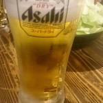 Kyuushuu Necchuuya - 生ビールにお通しのキャベツ