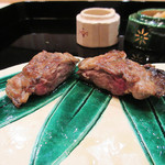 ぎをん 福志 - 7.炭火焼:うずらの断面('18.2月下旬)