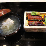 ぎをん 福志 - 10.食事:鰻の蒸し寿司/鯛の潮汁