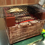 ぎをん 福志 - カウンター前で本モロコ炭火焼き('18.2月下旬)