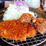 かつ丼元宇治 - 豚ロースカツ80g+鶏もも唐揚げ♪