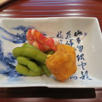 青華こばやし - 30年5月　車海老、玉子フライ、宮古島茶豆