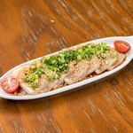 Seared chicken breast with green onion and ponzu sauce