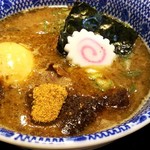 San chikuju - 味玉濃厚豚骨魚介つけ麺の並（800円）