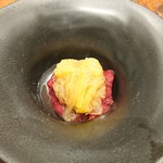 傳 - (2018年5月　訪問)デザート。ルバーヴと無花果のシャーベット。