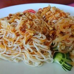 中華 太陽 - 棒々鶏冷麺デラックス。これより少ない棒々鶏冷麺もあります。