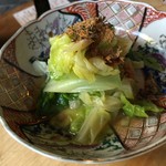 盃屋かづち - 春キャベツのお浸し、出汁が効いていておいしい～