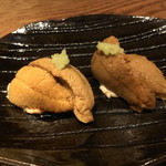 大どころ - ◆赤雲丹（唐津）、下には生湯葉