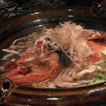 大どころ - ＊金目鯛は桜の塩漬けに調味料などを加えた「桜餡仕立て」。 金目鯛のお味を損なわない優しいお味付。 キノコや茗荷もタップリ。