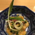 旬菜 おぐら家 - 春野菜と九条葱の酢味噌がけ