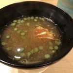 旬美にしかわ - アラとワラビの味噌汁