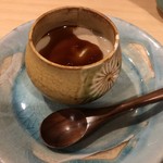 旬美にしかわ - 黒糖プリン。お店を開く直前に練った物で滑らかさとネットリした旨味がある素晴らしいデザート。