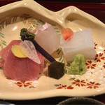 銀座 しのはら - マグロ、鯛、烏賊のお造り