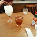 レディスグリル おるがん - カルピス、サービスのウーロン茶