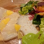 オステリア レ テッレ - スズキのカルパッチョ