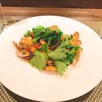 創作イタリアン Gemelli - 釜揚げしらすとあさり、大葉のトマトソーススパゲッティー二