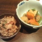 Sakaba A Un Hakataten - お通しは小鉢から選べます♪酢もつの味が最高に美味し♪