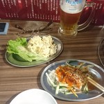 Yakiniku Bonzu - ポテトサラダ･センマイ刺し･生ビール