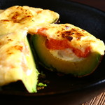 Grilled whole avocado mentaiko with cheese